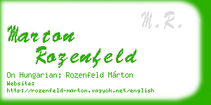 marton rozenfeld business card